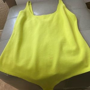 Neon green body suit